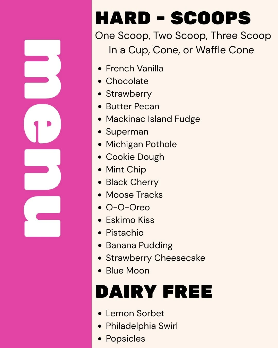 Harper menu page 1